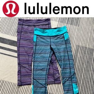 Two pairs lululemon capris